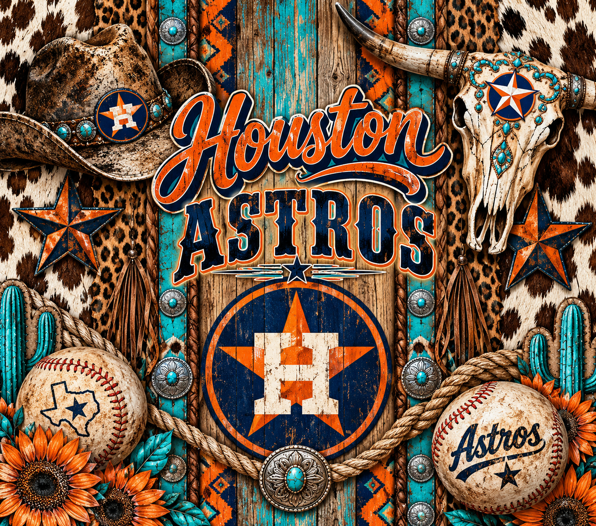 Houston Astros Cowhide Tumbler Wrap – Digital Download PNG