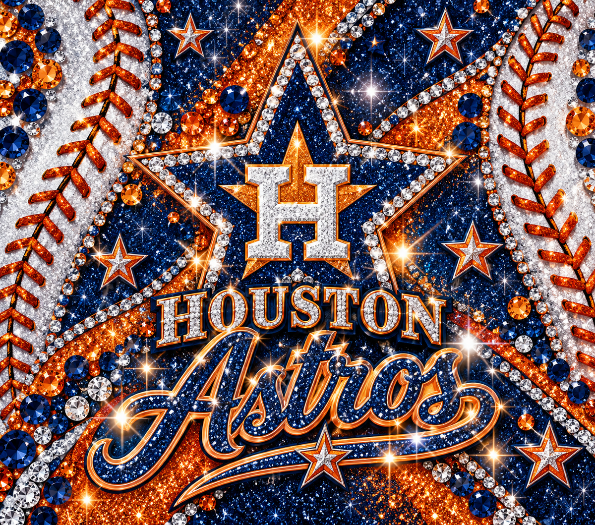 Houston Astros and Bling Tumbler Wrap – Digital Download PNG