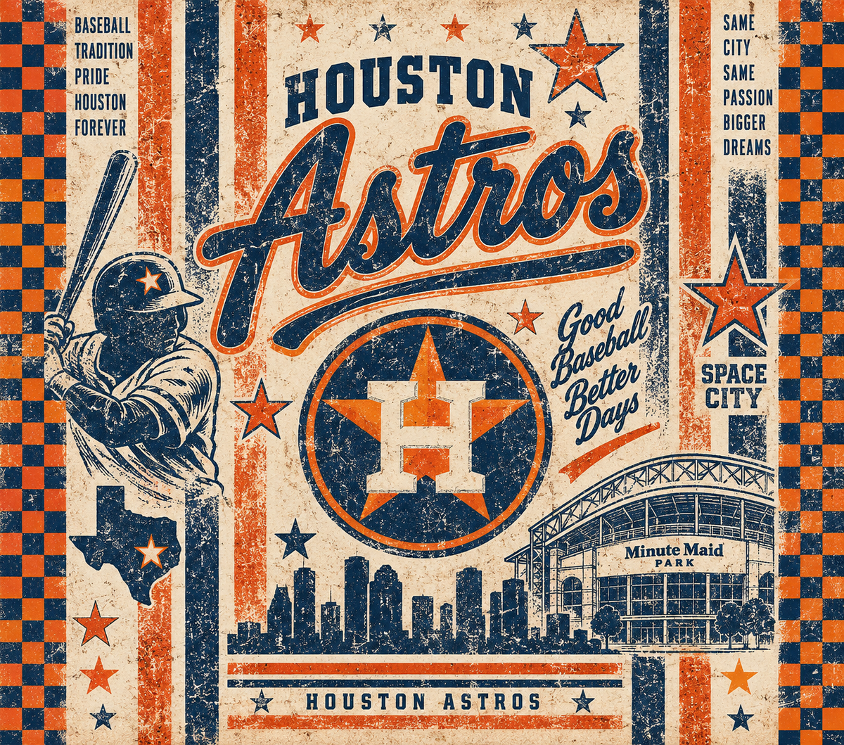 Retro Houston Astros Tumbler Wrap Sublimation Design – Digital Download PNG