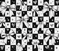 Checkered Bows BW
