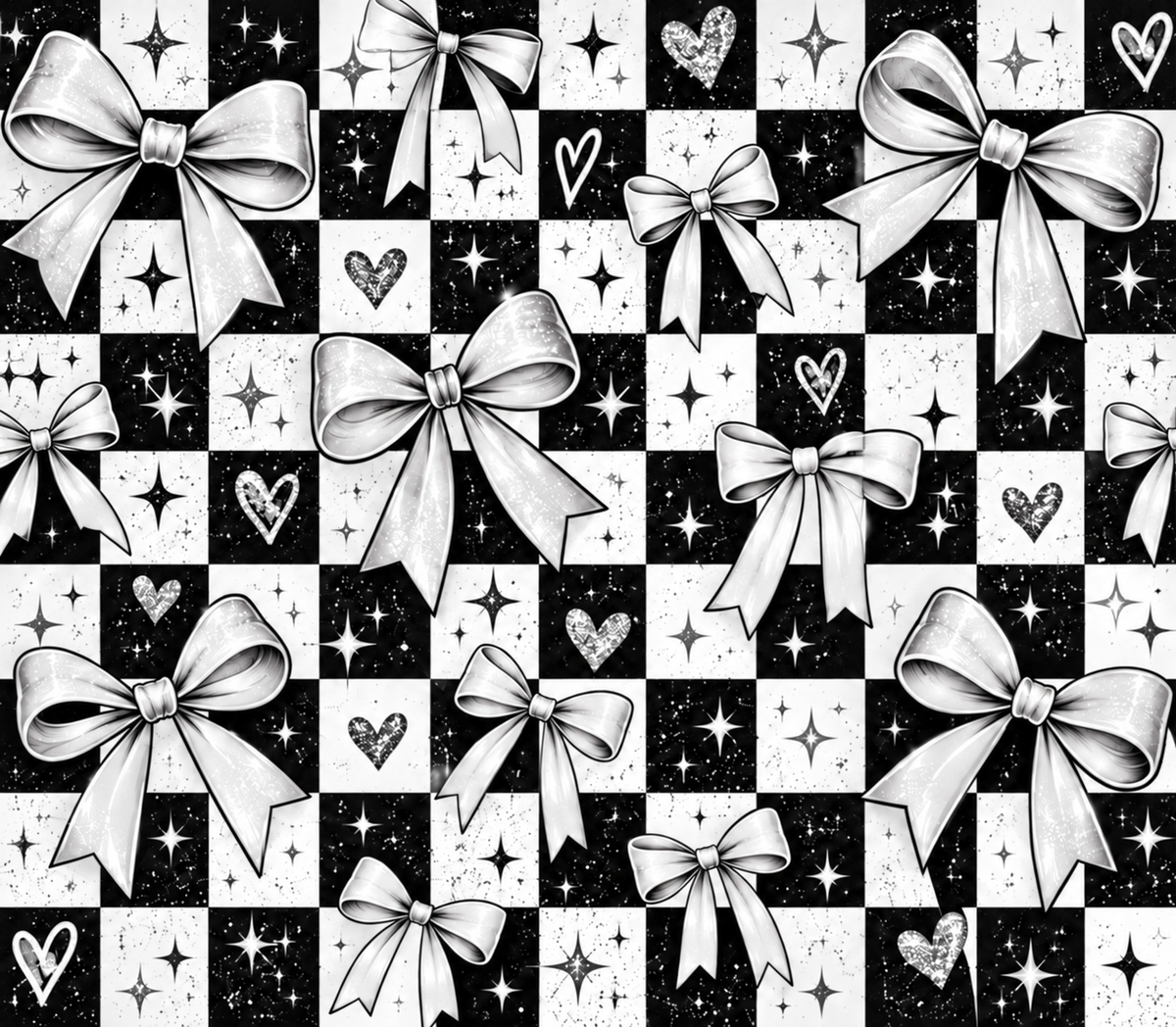 Checkered Bows BW