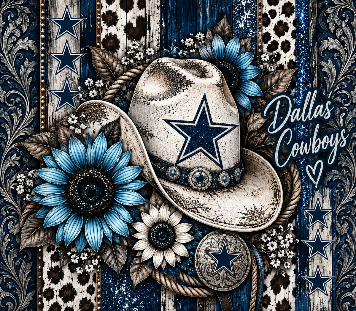 Dallas Cowboys Hat Tumbler Wrap Sublimation Design – Digital Download PNG