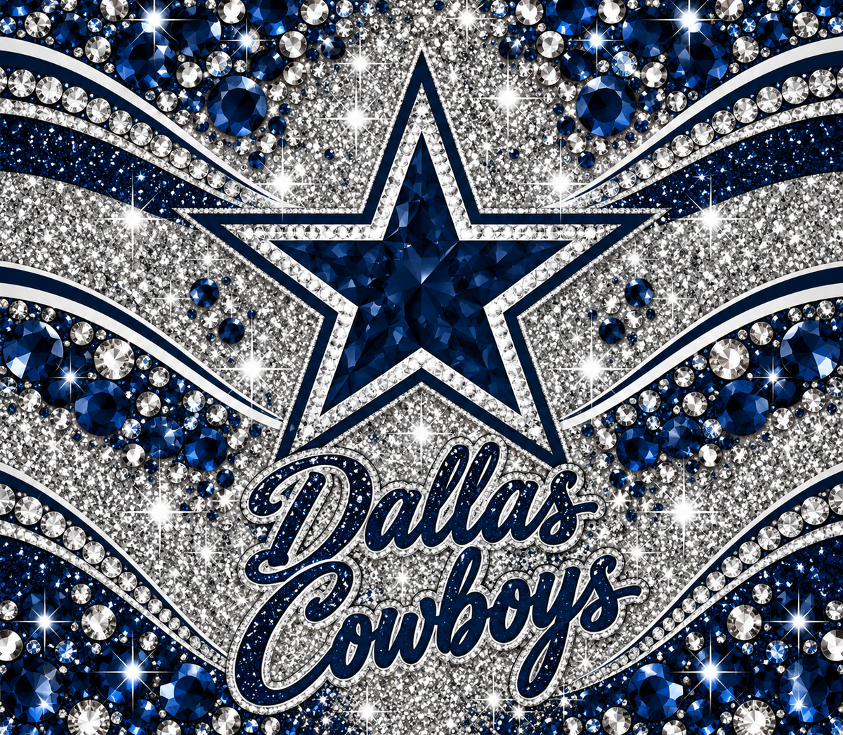 Dallas Cowboys and Bling Tumbler Wrap – Digital Download PNG