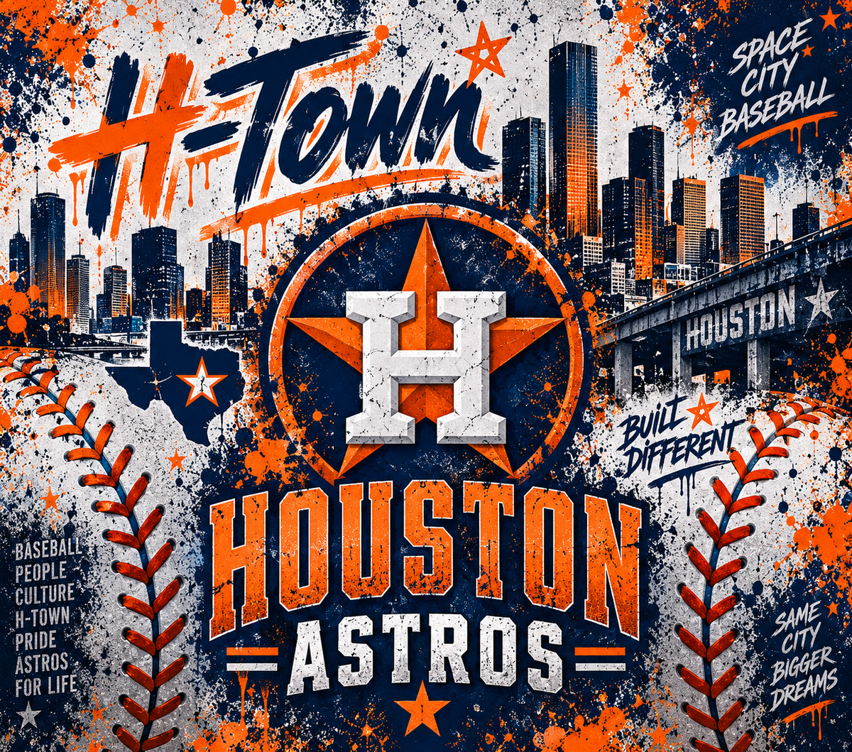 Houston H-Town Skyline Tumbler Wrap – Digital Download PNG