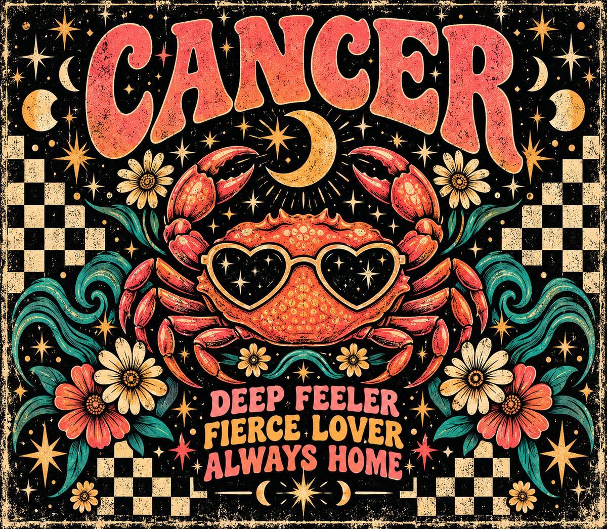Cancer Deep Fierce Always Zodiac Tumbler Wrap Sublimation Design – Digital Download PNG