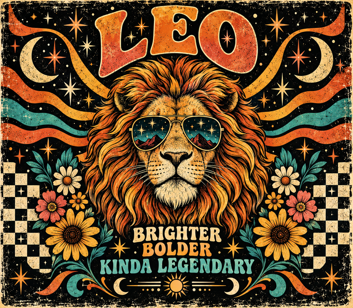 Leo Zodiac Tumbler Wrap Sublimation Design – Digital Download PNG