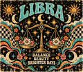 Libra Balance and Beauty Zodiac Tumbler Wrap Sublimation Design – Digital Download PNG