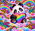Lisa Frank Panda Rainbow Tumbler Wrap – Digital Download PNG